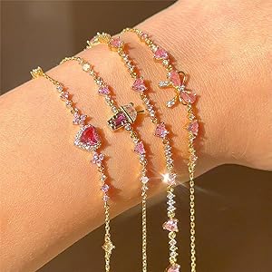 アクセサリー Message On Ribbon Bracelet / LONG 21cm Amazon.com: Bow Zircon Bracelet - Friendship is Like a Bow